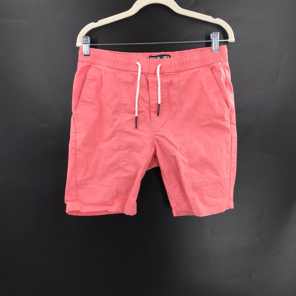 Free Planet organic cotton salmon Pink elastic waist‎ flat front casual Shorts S